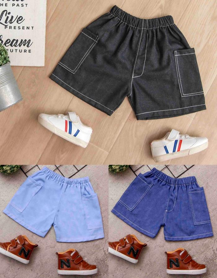 DhadomKids - CELANA PENDEK ANAK UNISEX WEST JEANS USIA 1-12 TAHUN