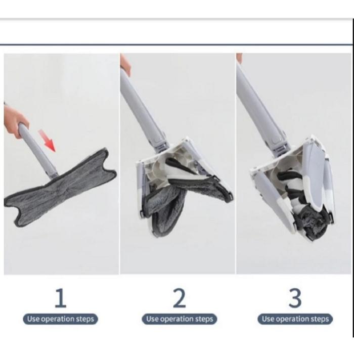 Super Mop Alat Pel Lantai X Mop Peras Otomatis / Ultra X Shape Mop Flexible 360 Derajat / Alat Pel M
