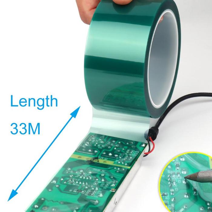 33M/Roll Green PET Film Tape High Temperature Heat Resistant PCB