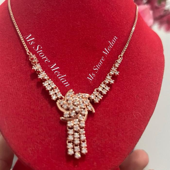 Kalung tura kipas replika berlian Medan cantik real seperti asli