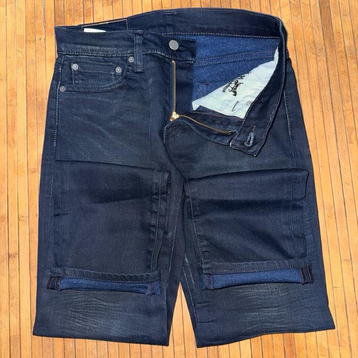 LEVIS 511 SLIM FIT DARK BLUE BLACK STRETCH FADING FABRIC DENIM JEANS
