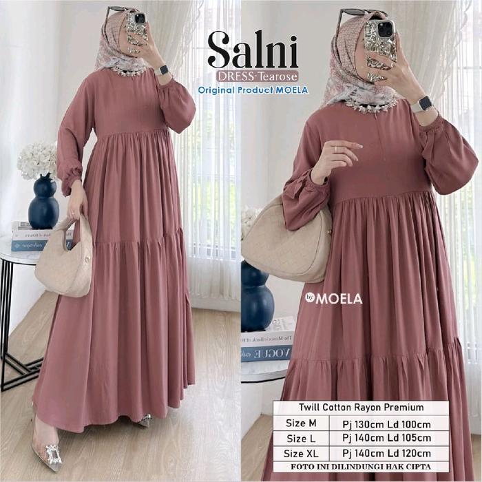 MOELA SALNI DRESS BY MOELA HIJAB GAMIS POLOS BERSIZE GAMIS RAYON PREMIUM POLOS GAMIS RAYON TWILL PRE