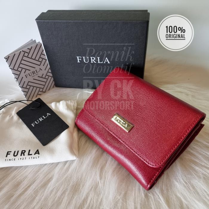 FURLA Trifold Wallet Classic Medium Saffiano Red Ori