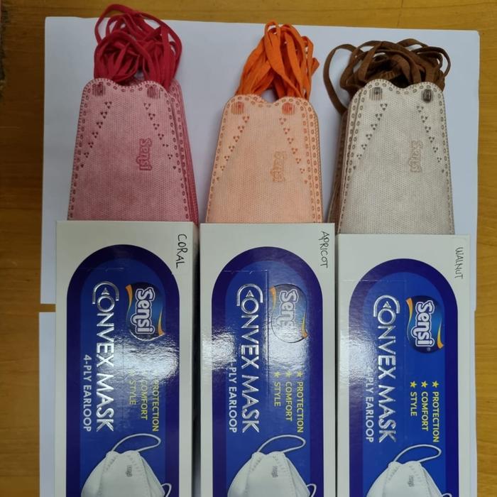 TERLENGKAP SENSI - Convex Mask 4D 4 Ply NEW COLOUR | Masker Sensi Earloop