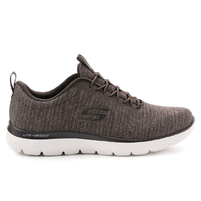 Skechers summits slip on men's sneakers original sepatu kasual Shoes Snekers pria -brown
