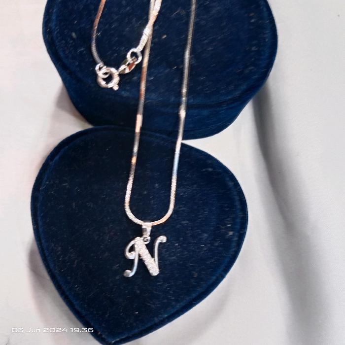 kalung kasandra+liontin huruf D