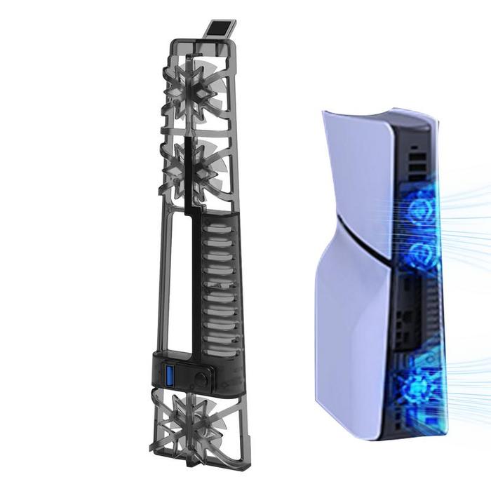 For Sony PS5 Slim Digital Edition & Standard Edition Universal RGB Cooling Fan, Game Host USB Cooler
