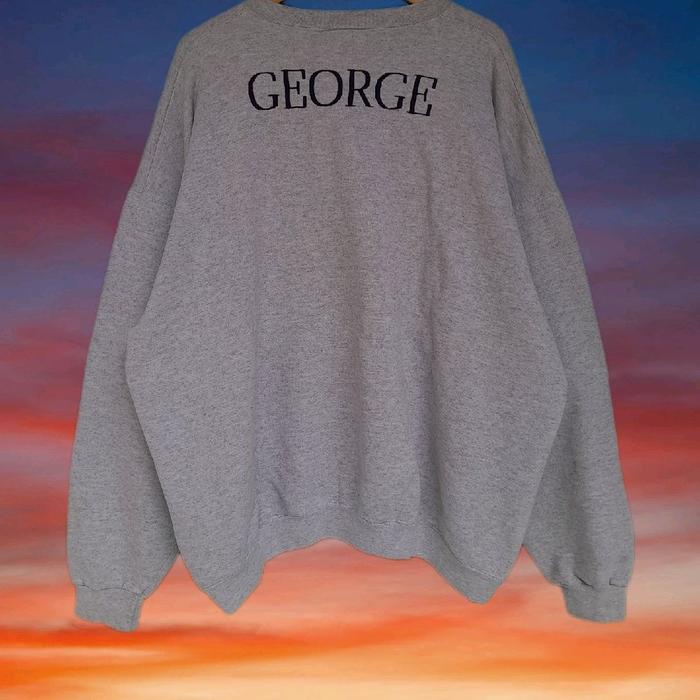 vintage streetwear sweatshirt 90s GEORGE embroidery logo not hoodie nascar races hanes screen stars 
