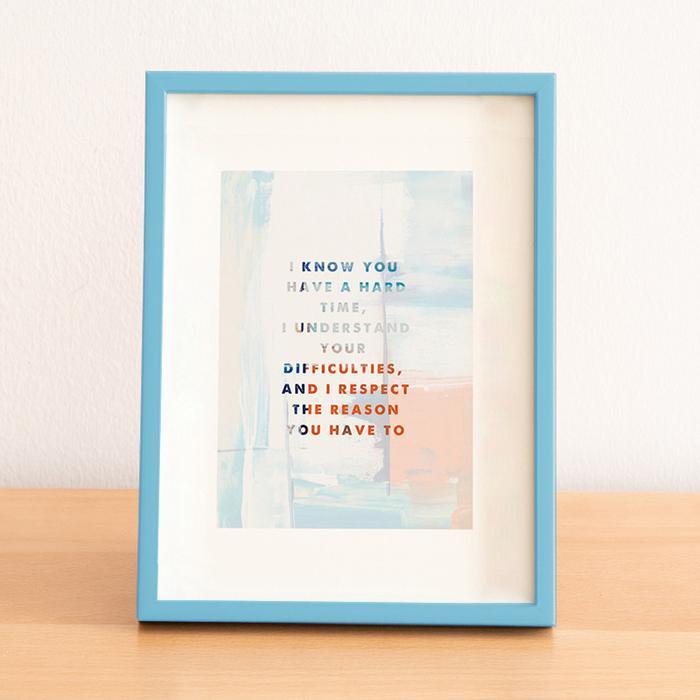 Bingkai Foto Pigura A4 - Minimalist Wooden Photo Frame - A4 Sky Blue