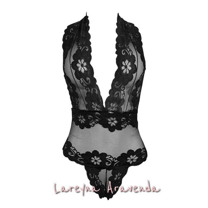 COD Lingerie Sexy Jaring Transparant Pesona Malam Lace Bunga Klasik LG043