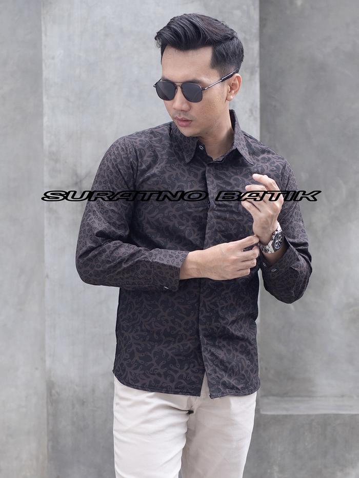 KEMEJA BATIK PRIA DEWASA PREMIUM ORIGINAL BATIK SOLO BAJU BATIK PRIA SLIMFIT LENGAN PANJANG LAFIS FU