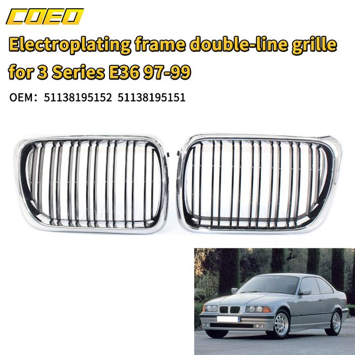 Electroplate Car Grill Replace Parts For BMW 3series E36 OEM