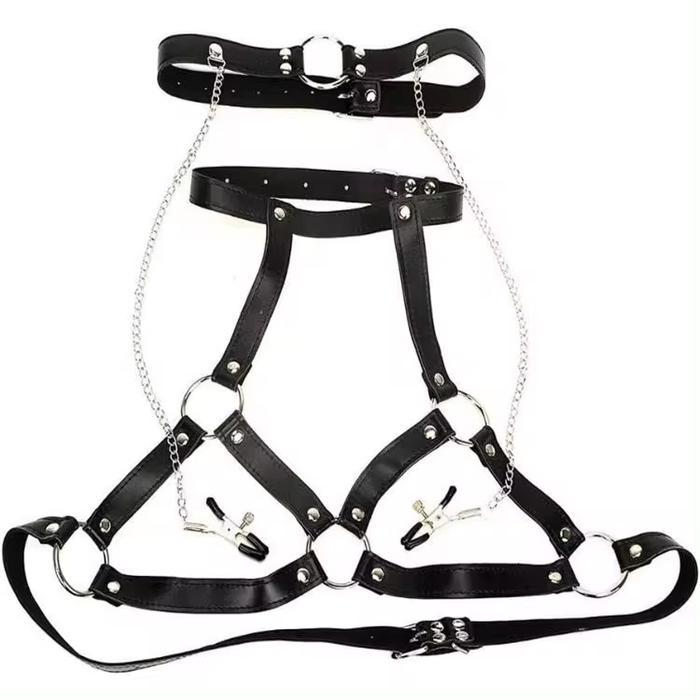 PRIVASI AMAN LINGERIE HARNESS LEATHER BRA BDSM