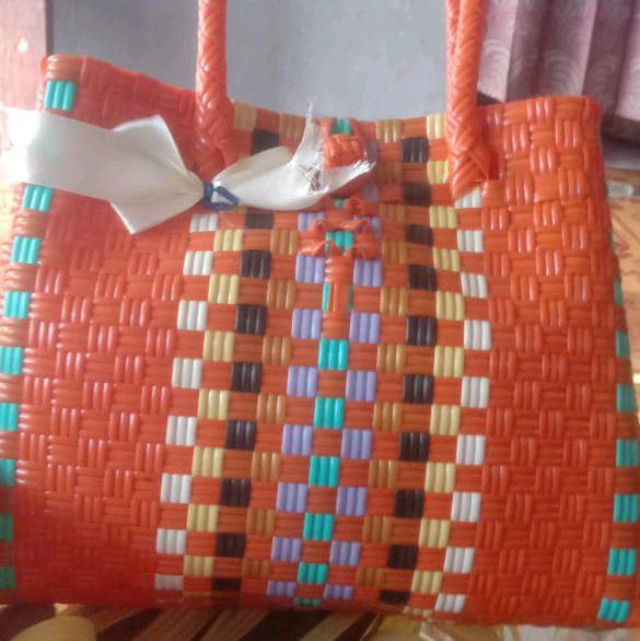 tas anyaman c&w,bisa muat gula 3k sampai 5kg,tas rajut plastik,untuk acara kondangan