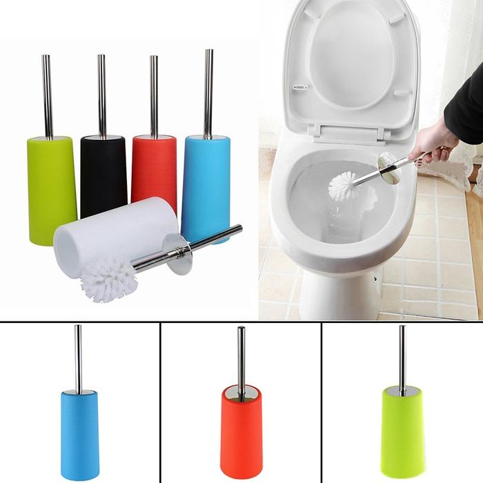 Stainless Steel Toilet Brush Portable Round Toilet Brush Stand
