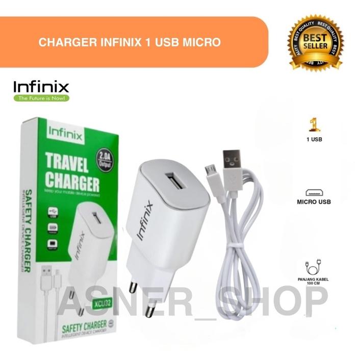Charger Infinix Micro V8 XCU32 Hot 8 / Hot 9 / Hot 10 Play Smart 4 / Smart 5 Fast Charger Cas Travel