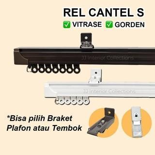 Rel Vitrase Fullset Batang Gorden Tiang Kotak Besi Gorden - Rel Vitrase