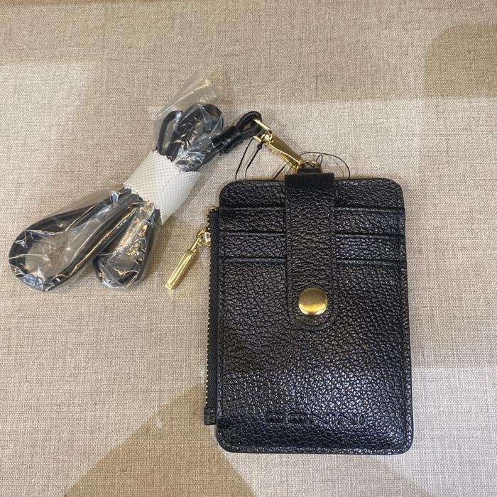 Donini Lanyard 016 - Dompet Kartu dengan Ritsleting dan Kunci - Hitam