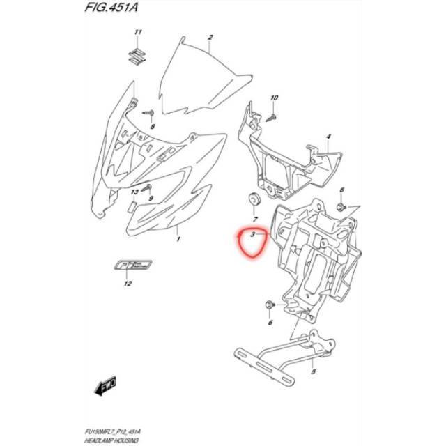 BREKET BRACKET BATOK SUZUKI SATRIA FU 150 INJEKSI FU FI RAIDER 150 FI ORIGINAL SGP