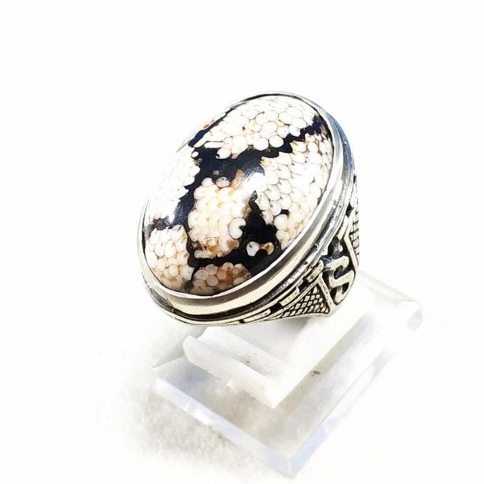 CINCIN BATU AKIK NATURAL JIPEN SISIK ULAR BATU COLLECTOR ITEM MOTIF MANTAP