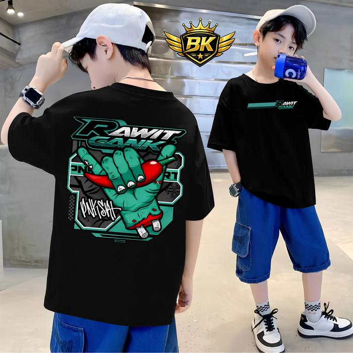 Kaos ANAK Distro Rawit Gank Unisex - Baju Cabai Racing - Kaos Cabai Rawit - Kaos Petani Muda