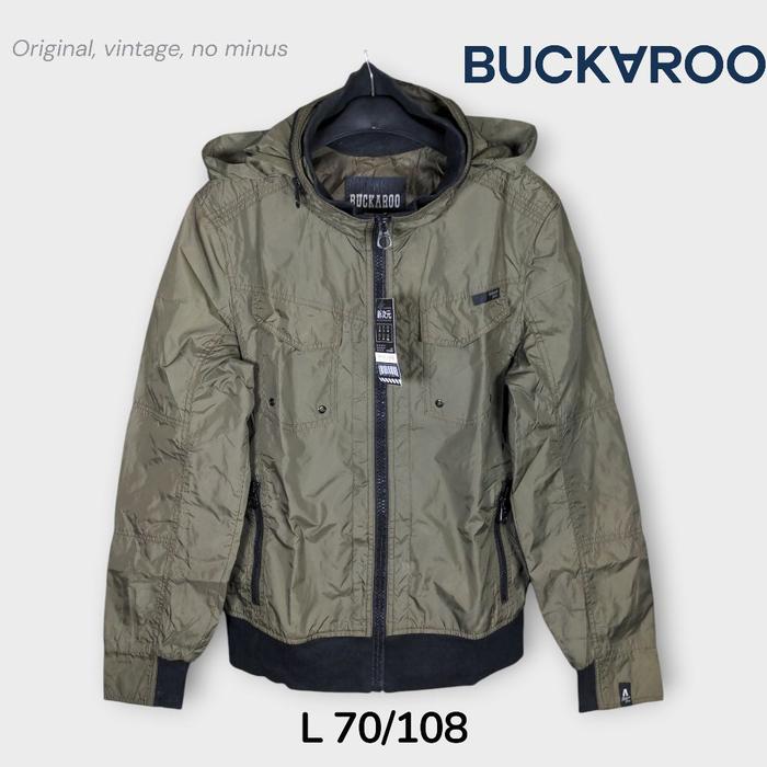Buckaroo Hoodie Jacket Windbreaker Touring Size L Original Jaket Pria Parka Tebal