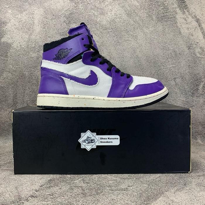 Sepatu Second Air Jordan 1 High Zoom Comfort 'Crater Purple' Size 41 insole 26 cm Original Guarantee
