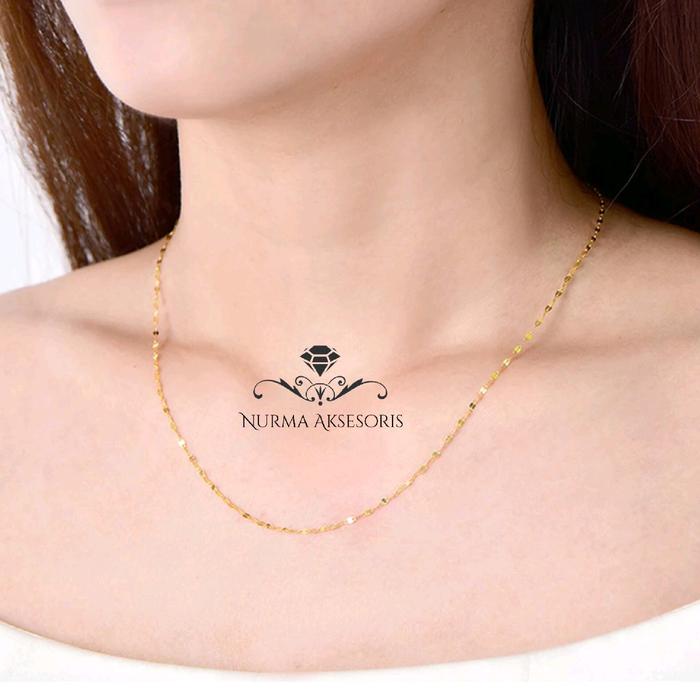 Kalung Titanium Wanita Rantai Pecah Kopi Kalung Biji Cabe Stainless Anti Karat Perhiasan