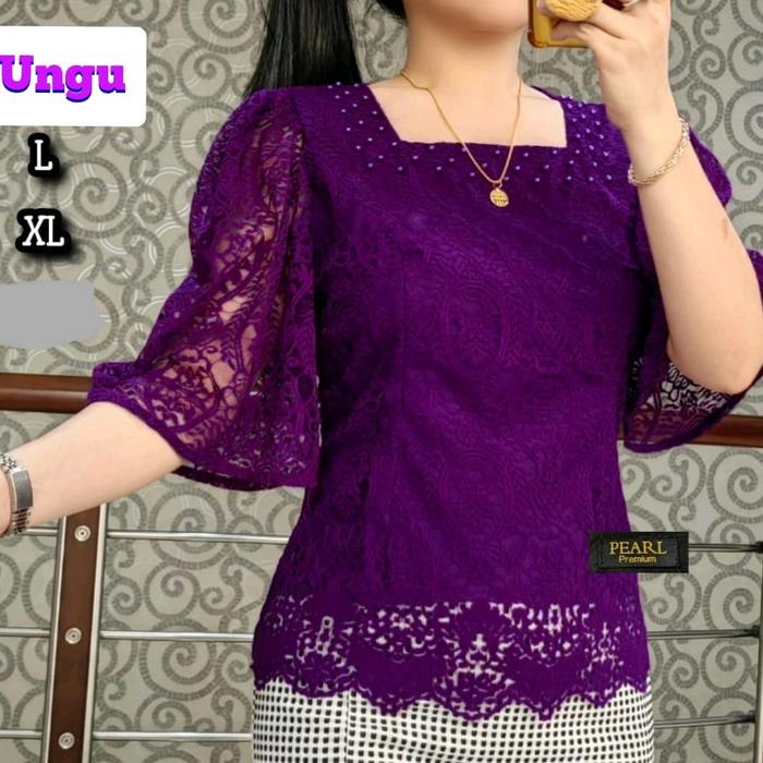 Bluss renda mutiara Bahan Fatmawati