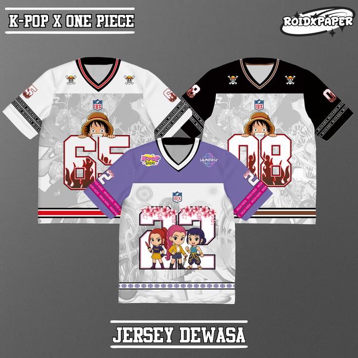 RoidxPaper NFL Jersey Dewasa Edisi One Piece X Demon Hunter K-Pop Series DryFit Full Printing Sublim