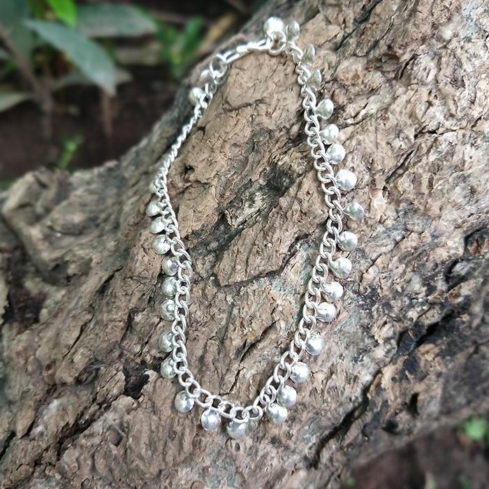 Gelang Kaki Anklet Bracelet Perak Silver Bali India 925 Bunyi Bel