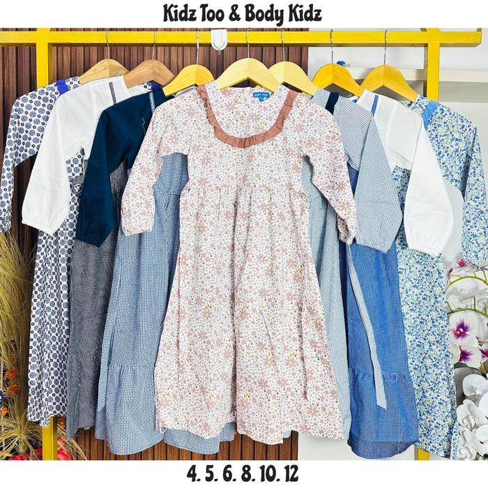 Dress panjang anak perempuan motif KidzToo&BodyKidz