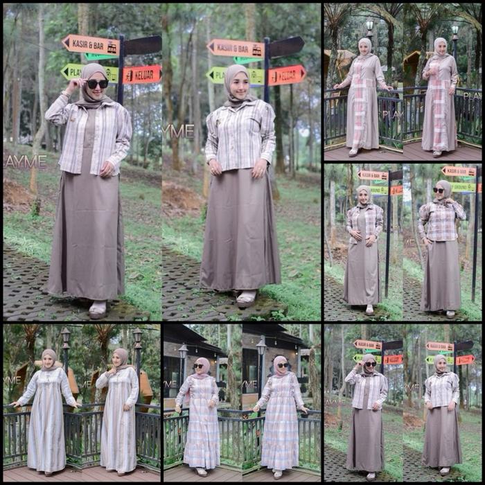 Gamis triset playme dress playme set playme