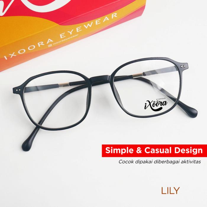 Ixoora Lily Frame Kacamata Wanita Minus Photocromic Photochromic Anti Radiasi Blueray Bluecromic
