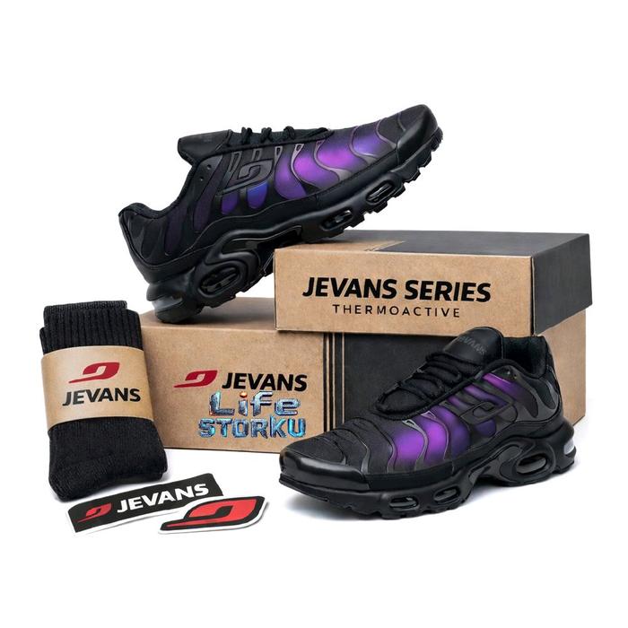 JEVANS JVS-TN THERMO BLACK TO PURPLE Sepatu Kasual Pria Wanita Bahan Thermoaective Ukuran 37-44 Snea