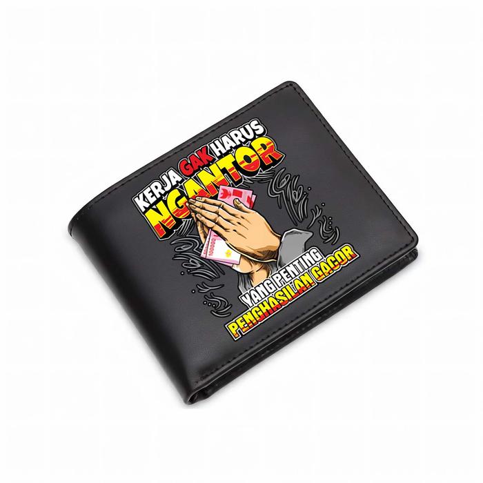 Dompet Pria Kulit PU Berkualitas Tinggi dompet cowok leather Dompet Dewasa Dompet Lipat Dengan 4 Slo