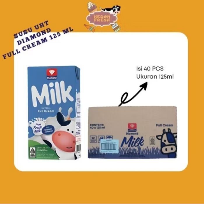 SUSU UHT DIAMOND FULL CREAM 125 ML (1 CTN 40 PCS)