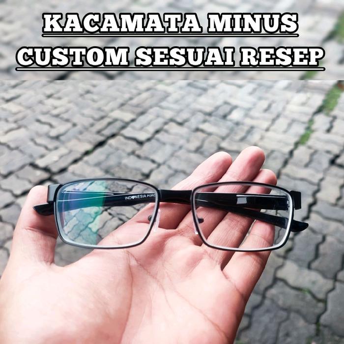 POR 6001 - Kacamata Minus Photocromik Bluecromik Model Police Pilot Kotak Bahan Besi Tangkai Per Peg