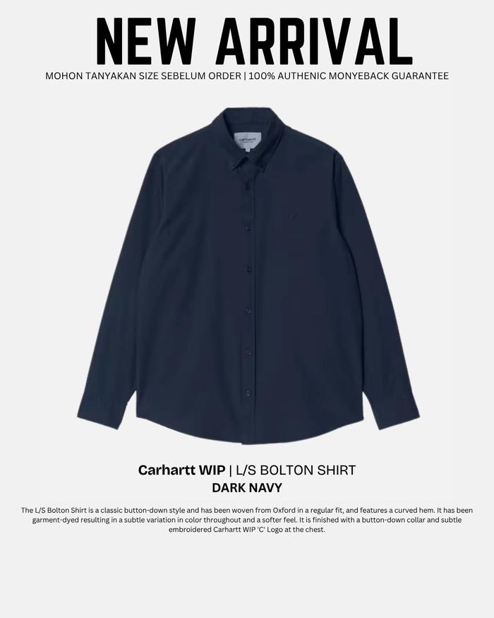 Carhartt WIP | L/S BOLTON SHIRT | Kemeja atasan pria dan wanita katun 100% ORIGINAL