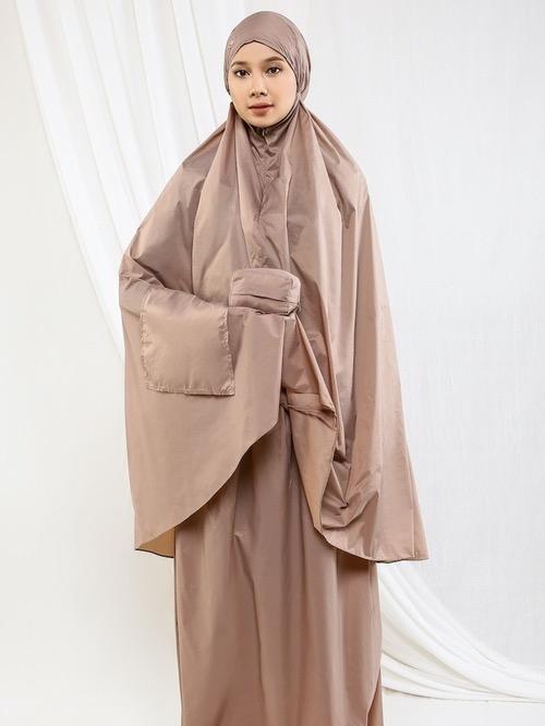 HIJUP ESSENTIALS - Elysia Mukena Travel Coffe bean / Mukena Travel