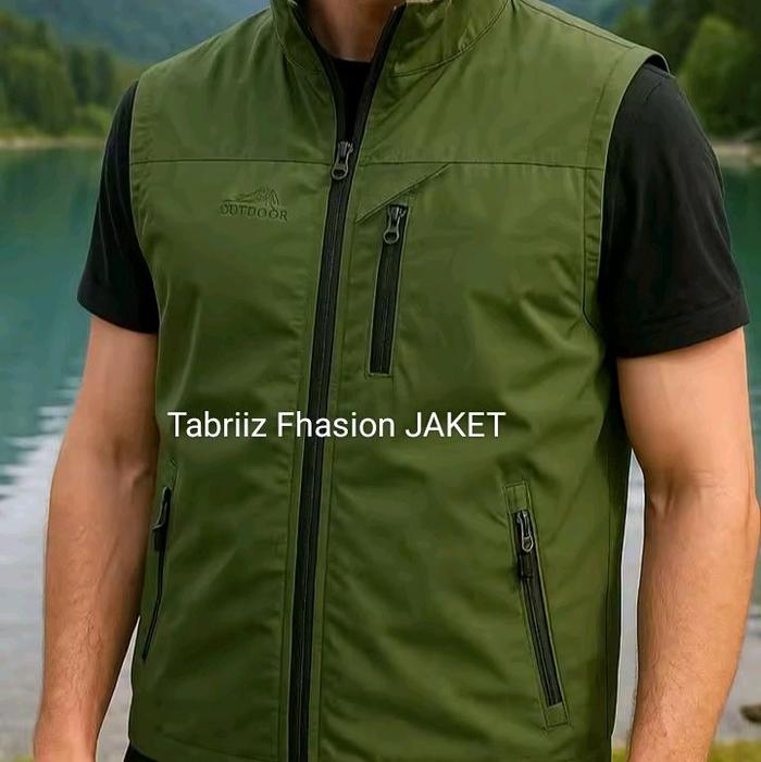 Tabriiz Fhasion JAKET Rompi Vest Pria Keren Hitam Rompi Simpel 3 Saku Multifungsi Casual Terlaris ro