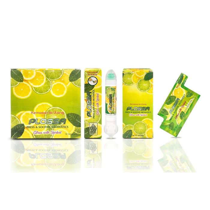 Plossa Mini Citrus Herbal Box 12's - Minyak Angin Aromatherapy Citrus
