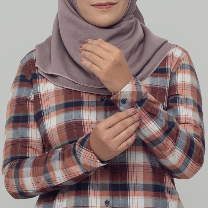 Benhill Kemeja Tunik Couple  Flannel Kotak Terracotta 1215-50402 Baju Motif Panjang Remaja Pasangan