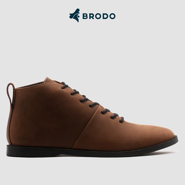 BRODO - Sepatu Signore Dark Choco Black Sole Kulit Sapi Asli