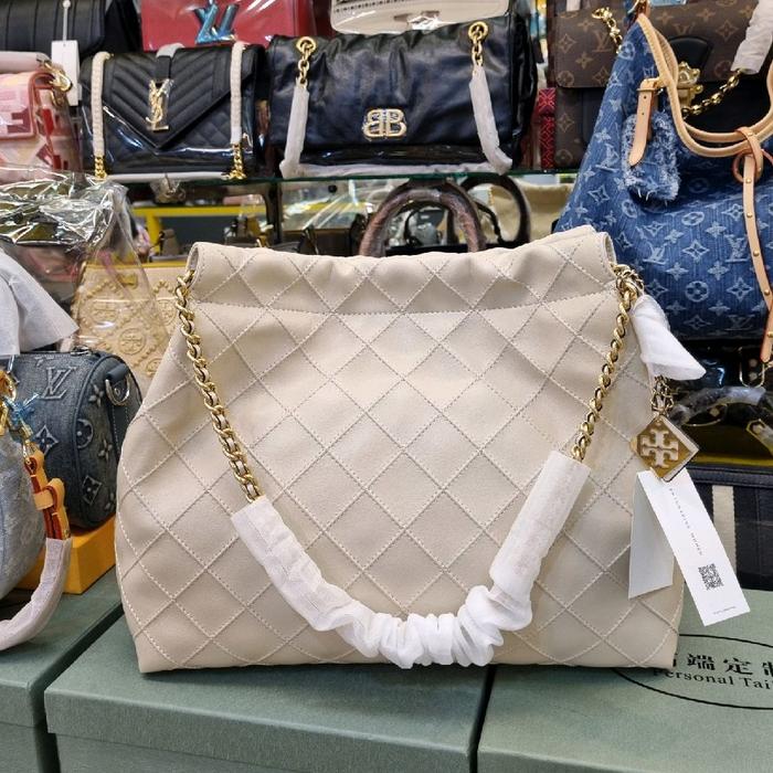 TORY BURCH Fleming Soft Chain Hobo Shoulder Bag Rantai Tote Bag Tas Wanita Genuine Leather Kulit Lam