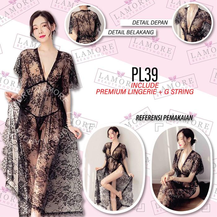TERBARU!!! Lingerie Jumbo Model Batwing Baju Tidur Wanita Lace Hitam Pl39