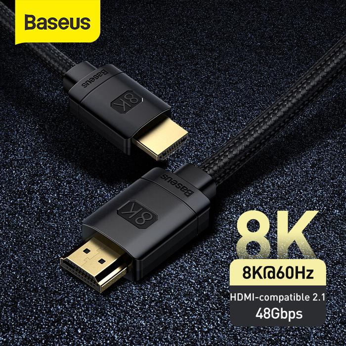 Baseus Kabel Suara HDMI, Kabel Suara Kecepatan Tinggi 8K 60HZ 4K