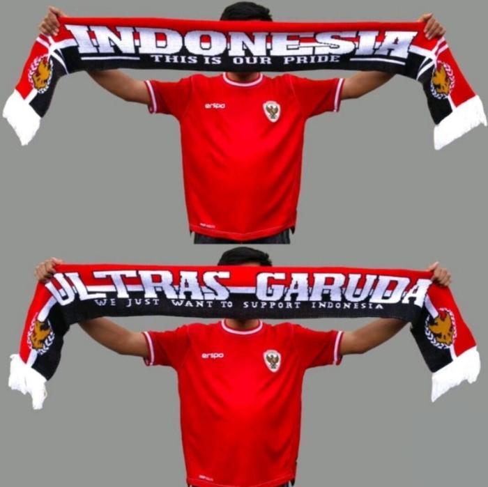 syal timnas indonesia ukuran 150 x 15cm // scraft timnas indonesia // syal timnas indonesia