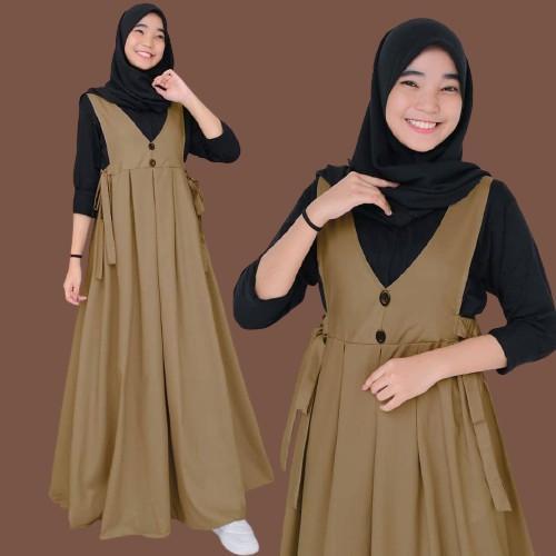 Gamis Remaja Terbaru Set Avela Usia 12-18 Tahun set 2in1 Gamis-Dress Katun Premium 2024 Muslim Nyama
