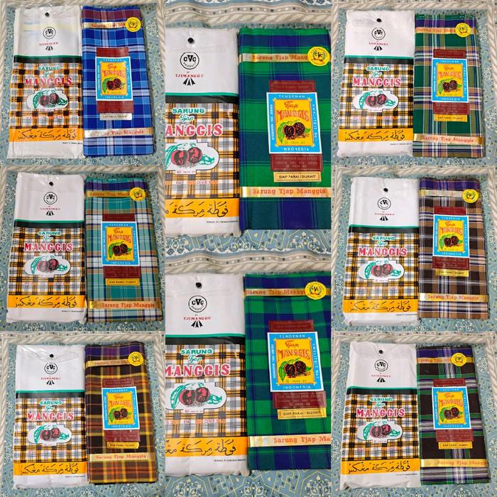 Sarung Tjap Manggis Original Bahan CVC Jadul Langka Produksi PT Tjimanggu Bandung Sarung Limited Edi